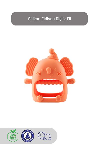 Kiki Silicone Baby Teether - Silicone Glove Teether Elephant