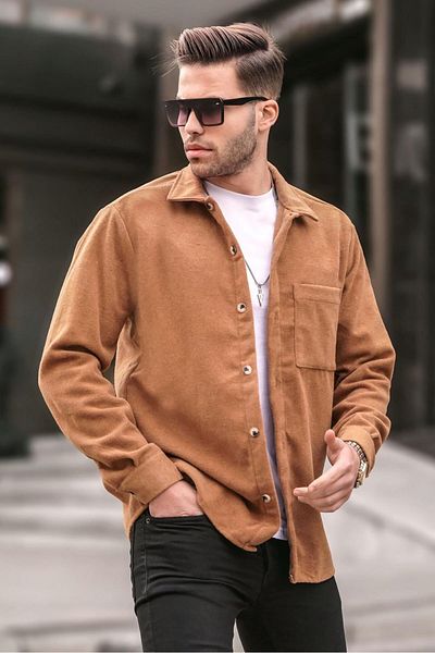 Madmext Camel стандартна риза Lumberjack 5580