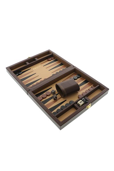 GiftExpress Exclusive mini backgammon game in brown box 23cm