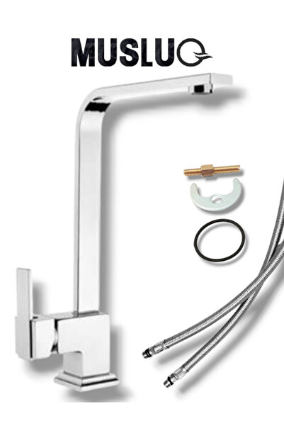 MUSLUQ صنبور حوض المطبخ الفاخر المربع من الكروم
