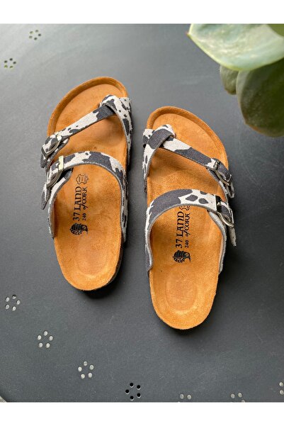 Land of Cork Анатомічна натуральна грибкова підошва між пальцями, замша, жіночі тапочки