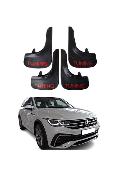 SONİKON LİNE Compatible with Volkswagen Tiguan All Cases Tuning Written 4-Piece Dust Cover Mudguard Mudguard Modified