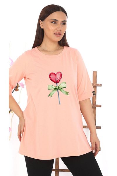MG 80 cm Cotton Viscosa Heart Printed Tee