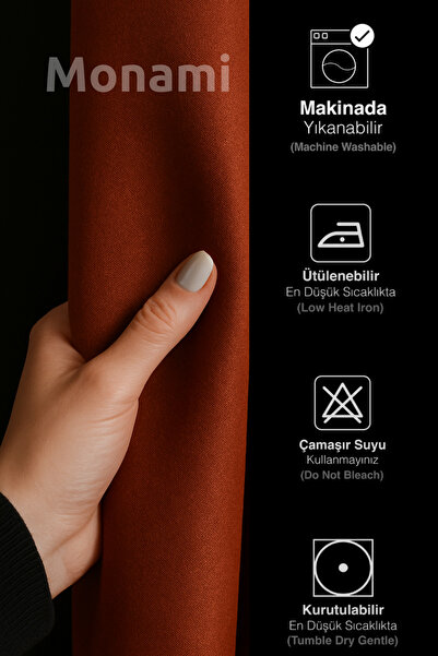 Monami Luxury Tile Elegance Light Proof Blackout Curtain