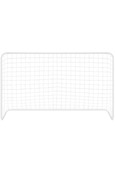 zola Poarta de fotbal pentru copii, ENERO, cu plasa de nailon, otel, cuie de fixare, 182x122x61 cm, alb