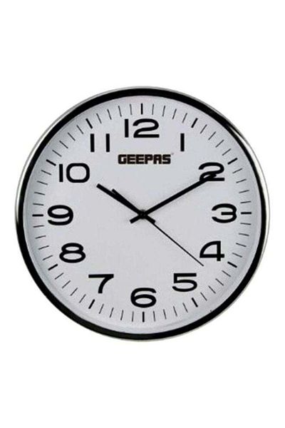 Geepas Round Shaped Analog Wall Clock White/Black 12 x 5cm