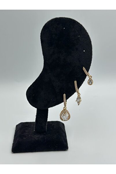 MyladyAccessoriess Damla Detay Premium Set Küpe Gold