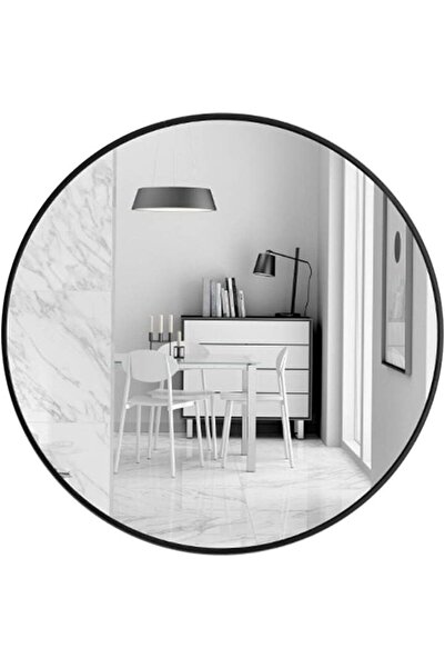 BUNCA مرآة حائط دائرية للمنزل والحمام بإطار معدني أسود مقاس 40*40 من بونكا