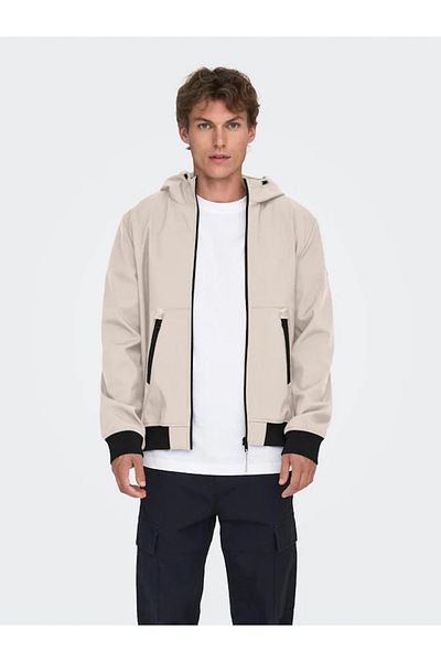 Only & Sons Onsbowie Softshell Bomber Otw Noos Ασημένιο Ανδρικό Παλτό 22029276