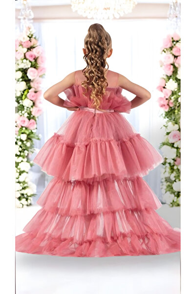 DOLCE KİDS Tülü kız çocuk elbise Prenses style (SOMON)