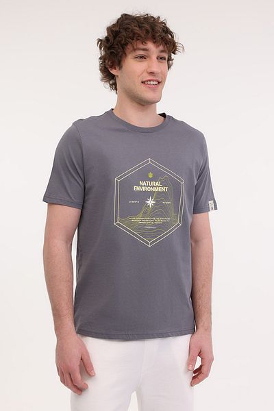 lumberjack Ml Emıl 11Trv19 5Fx Gray Men's Short Sleeve T-Shirt