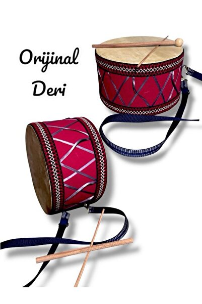 SAZE Büyük Boy 30 Cm Oyuncak Deri Davul Eğlencelli Aktivite Oyuncağı