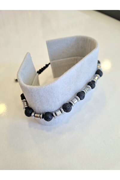 Jewerly سوار الهيماتيت وحجر الحمم البركانية