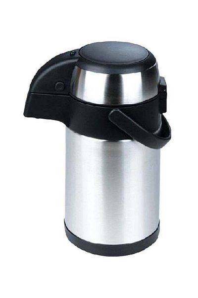 Geepas Stainless Steel Vacuum Flask Silver/Black 2.5Liters