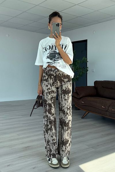 Nazliye Blugi drepti leopard