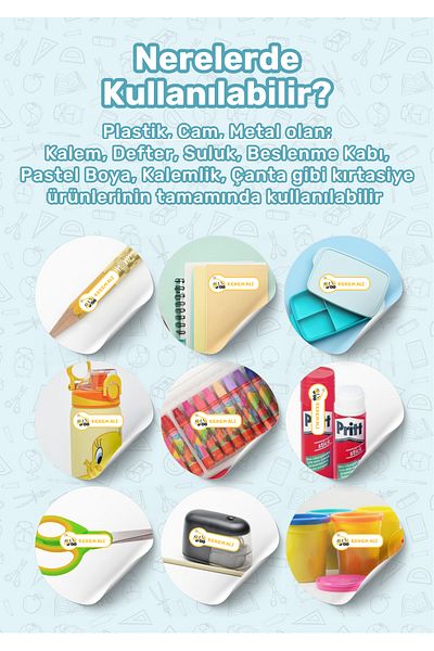 alışveriş kurdu School Tag Pen Notebook Tag Custom Name Writable Tag Toy Business Machine Themed 183 Pieces