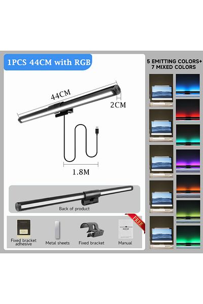 CANMEIJIA Rgb And 7 Colors Led Monitor Light Bar Computer Lamps Reading Light Screen Hanging Desk Light Steple