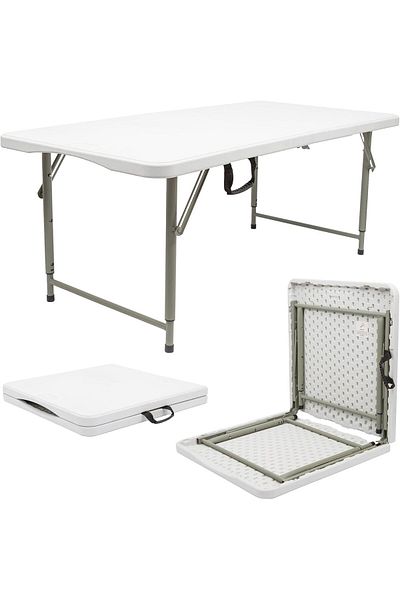 BUNCA Foldable Rectangular Table 120cm by BUNCA, Plastic, White