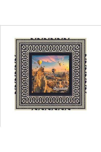 Sadrazam Cappadocia Visual Printed Mdf Table (20 X 20 Krt-160 Trksdf)