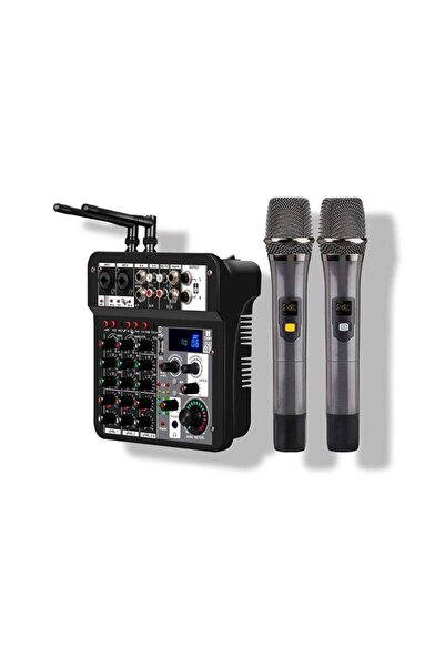 K-6000 2x200 6 Kanallı 2 Uhf Mikrofonlu Şarjlı Power Mikser