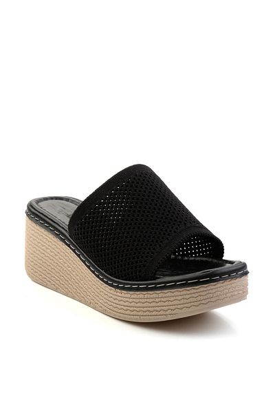 Bambi Black Leather Women's Slippers K04197046182