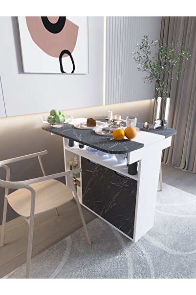 Tasaroma Katlanabilir Yemek Ve Mutfak Masası Tekerlekli Oval Flexi