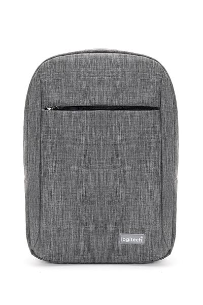 logitech Original 15.6" Inch Notebook Laptop Suitcase Strap Fabric Computer Business Daily Use Gray Backpack