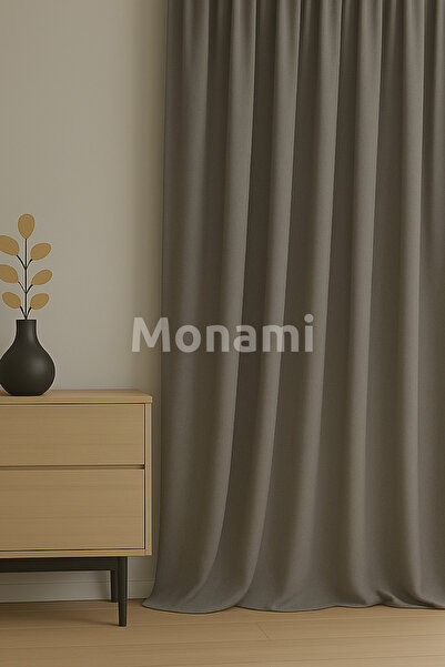 Monami Luxury Gray Elegance Light Proof Blackout Curtain