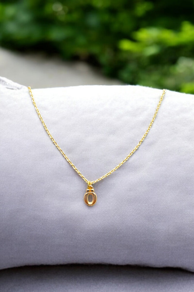 Atolyezone Ö Harfi Mini 18k Altın Kaplama Harfli Kolye Isimli Kişiye Özel Kolye Hediye Paketli Kutulu