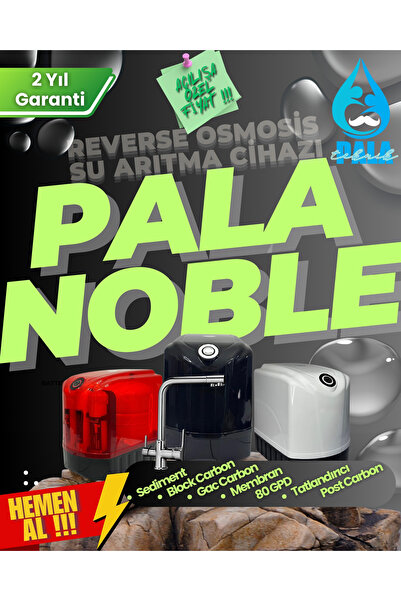 NOBLE Su Arıtma Cihazı 8 Lt. Çelik Tank 5 Filtreli Ters Osmoz Teknolojisi Krom+3 Yollu Musluk