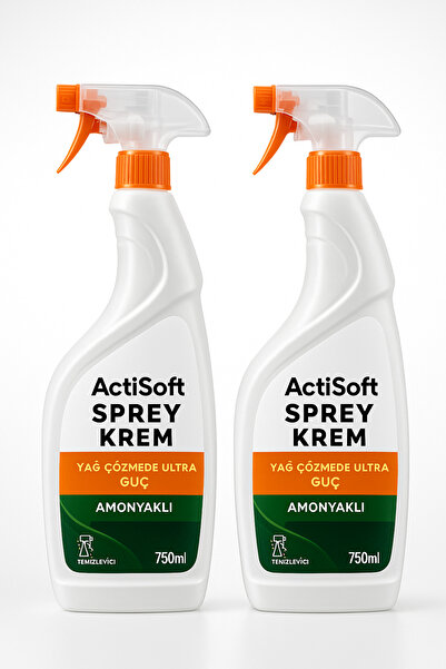 actisoft Sprey Krem Amonyaklı 750 ml x 2 Adet | Ultra Güçlü Yağ Çözücü