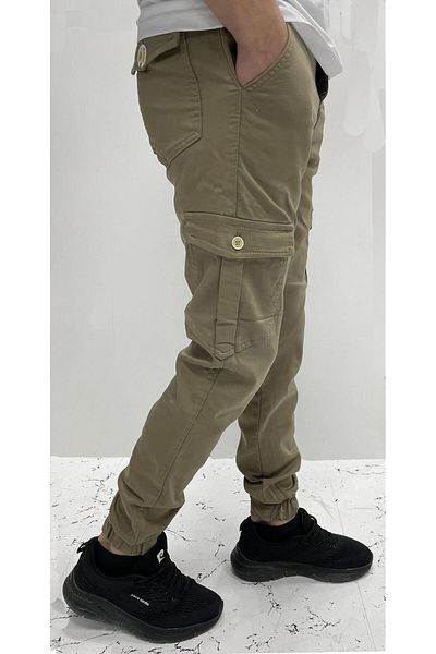 CLASSİCS MEN Ανδρικό παντελόνι Cargo με ελαστικό πόδι Big Rodoc Slim Fit