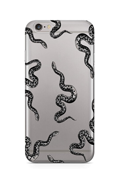 moonset Iphone 6 Plus / 6S Plus Uyumlu Yılan Tasarımlı Baskılı Şeffaf Telefon...