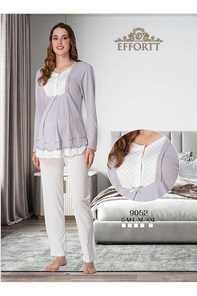 EM&FA TEKSTİL Effort Maternity Maternity Pajamas Set