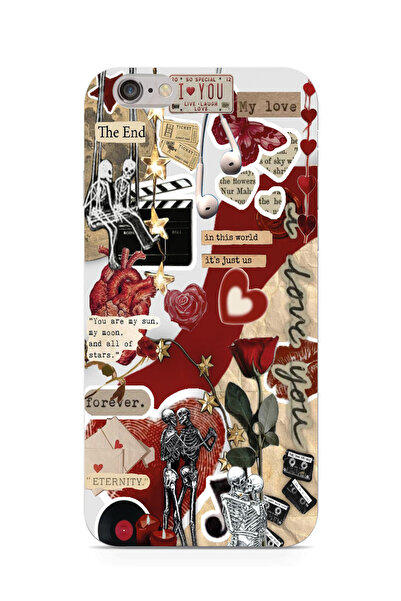 moonset Iphone 6 Plus / 6S Plus Uyumlu Kolaj Tasarımlı Baskılı Şeffaf Telefon...