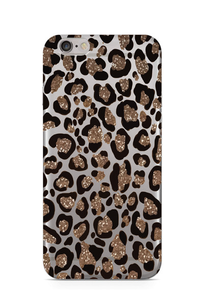 moonset Iphone 6 Plus / 6S Plus Uyumlu Leopar Tasarımlı Baskılı Şeffaf Telefo...