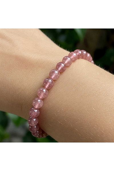 ttasdevri Strawberry Quartz Natural Stone Bracelet 6mm