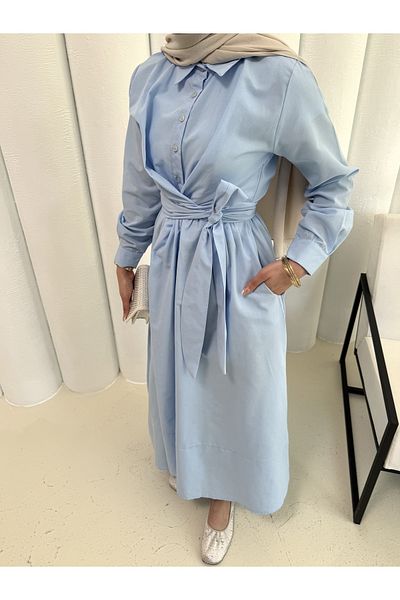 Melike Tatar Tie-up Poplin Dress 68-6163