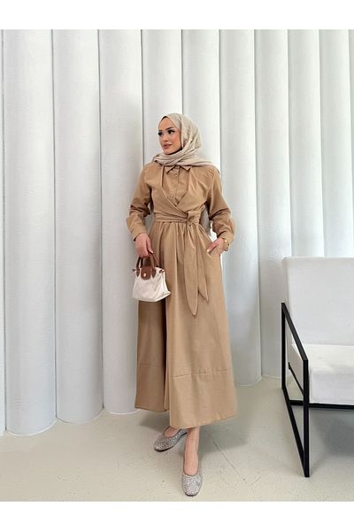 Melike Tatar Tie-up Poplin Dress 68-6163
