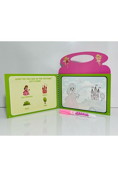 MODA Land of Princesses Hand and Motor Skill Development Gift Magic Water Coloring Notebook