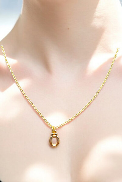 Atolyezone Ö Harfi Mini 18k Altın Kaplama Harfli Kolye Isimli Kişiye Özel Kolye Hediye Paketli Kutulu