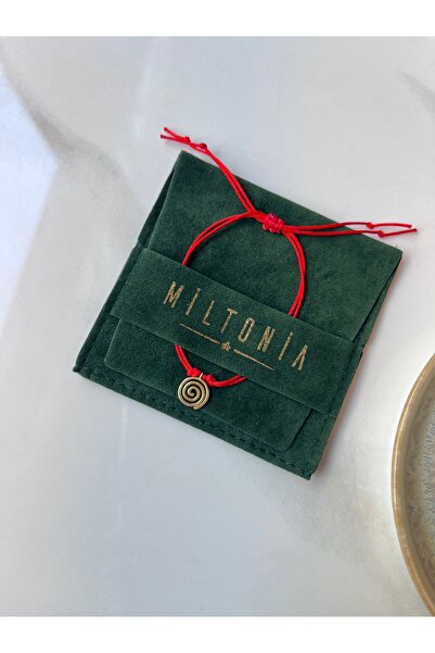 Miltonia 925s Gümüş Spiral Kırmızı İp Bileklik