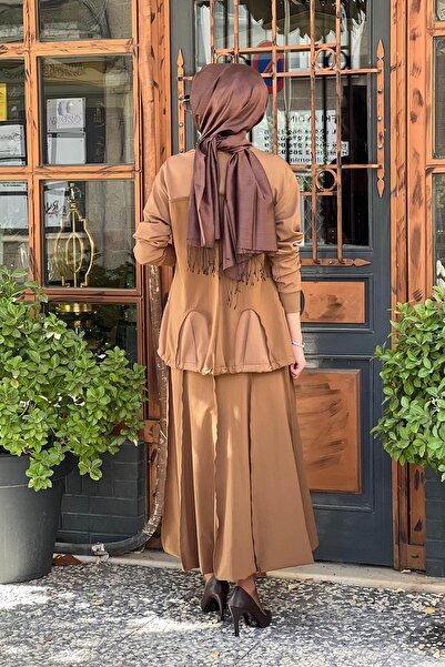 MissWhence Tan Skirt Suit - 36004(39614) Model