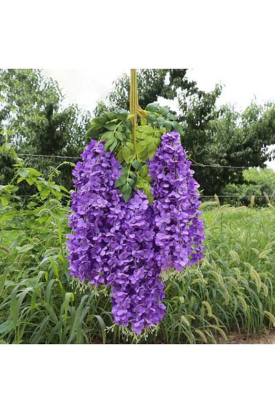 Choice purple 12pcs Artificial Wisteria Flowers String Hanging Garland Outdoor Wedding Garden Arch Decorati