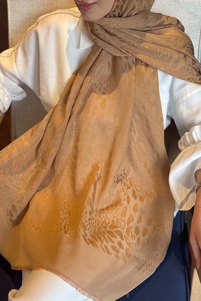 ipekevi Silk Shawl 04371 Milk Coffee