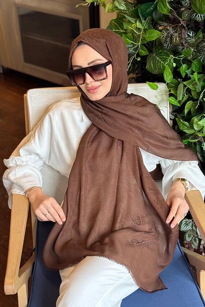 ipekevi Silk Shawl 04372 Bitter Coffee