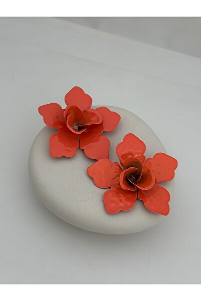 illys Zra Model Orange Floral Big Earrings