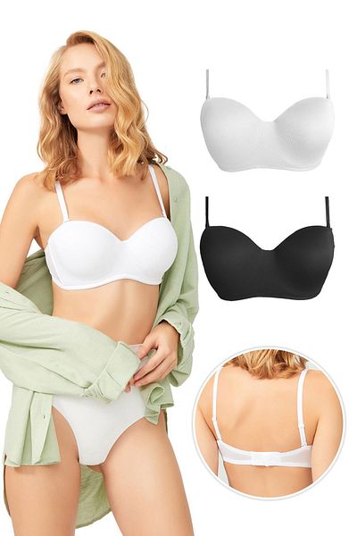 Cottonhill Underwire Gatherer Unfilled Strapless Lotus Bra 2 Πακ