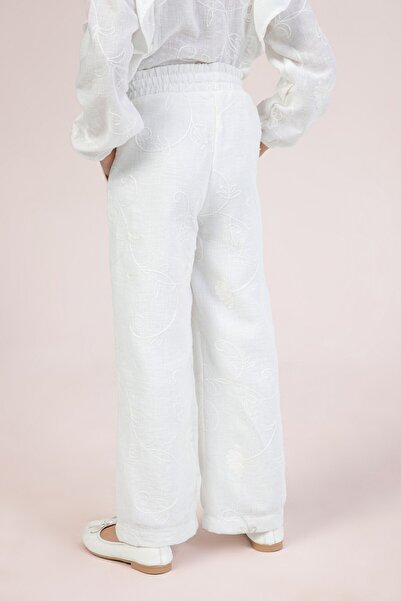 Elabutik M 0470 Вишиті лляні штани 4-9 років