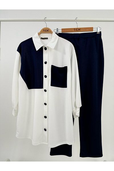 asyadabutik Single Pocket Shirt Trouser Set